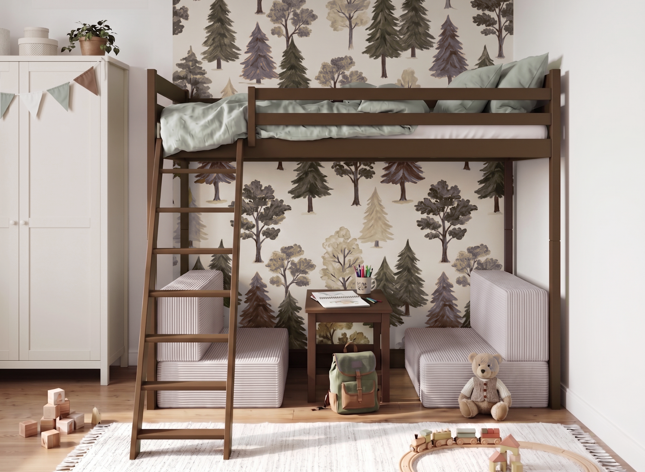 SOFENA lit mezzanine avec canapé modulable – Lano Meble
